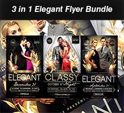 3个优雅的舞会宣传海报合集：3 in 1 Elegant Flyer Bundle